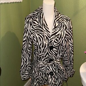 THINK TANK Retro Striped Trench Coat Jacket